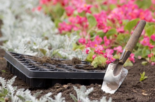 Professional landscapers working in Downham